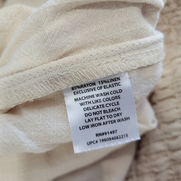 GL by Gibsonlook Women's Linen Blend Smocked Wide Leg Pant Size XL - Picture 9 of 9